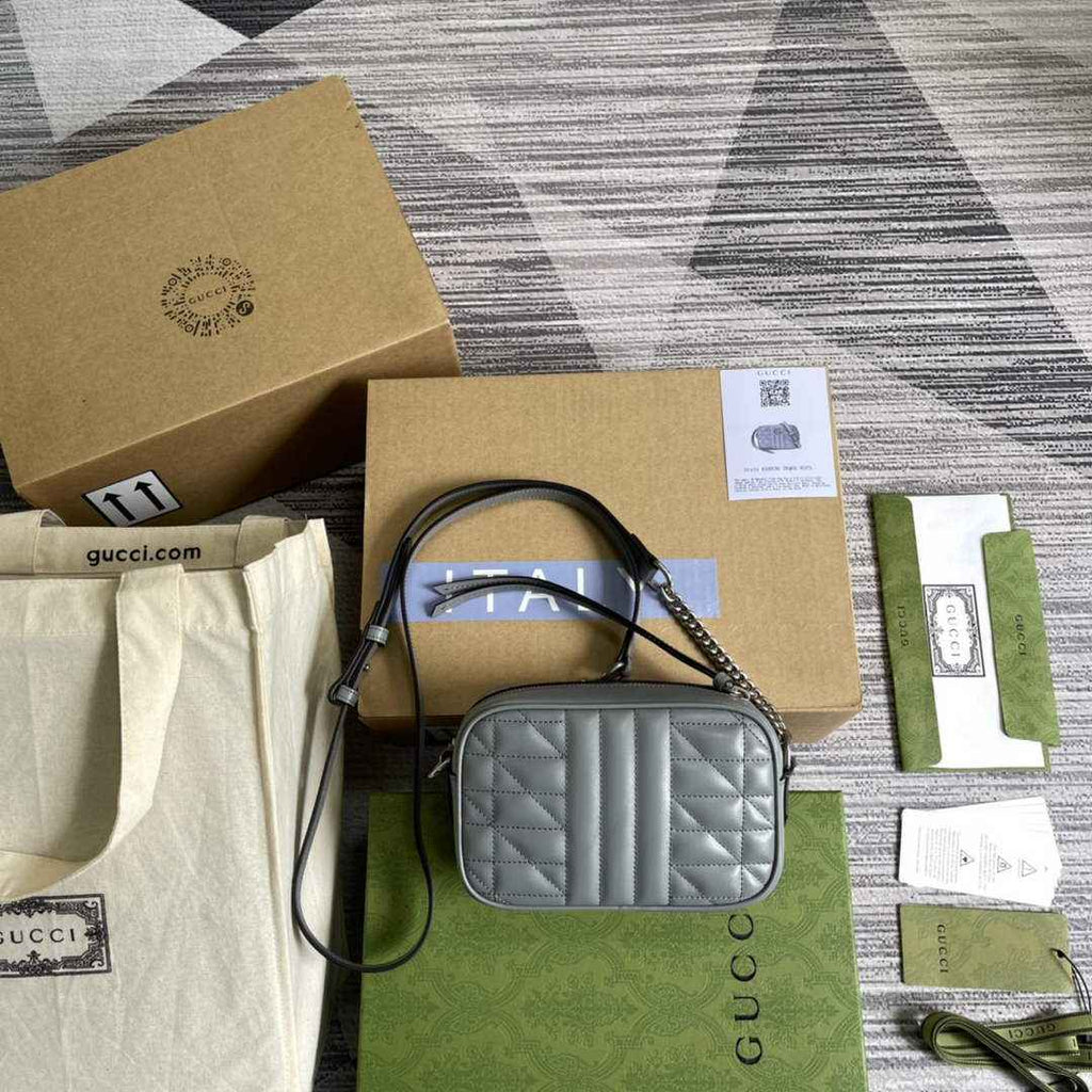 Gucci 634936 GG Marmont mini shoulder bag dark gray