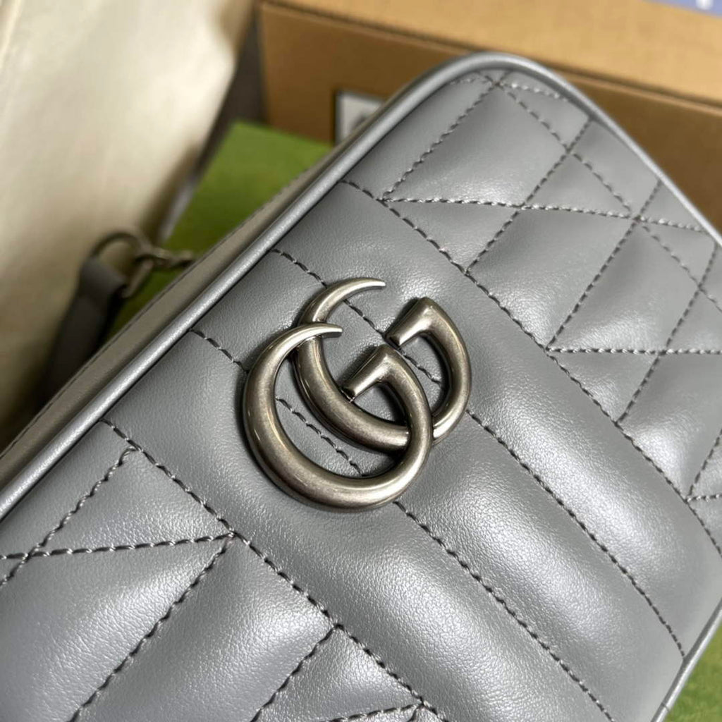 Gucci 634936 GG Marmont mini shoulder bag dark gray