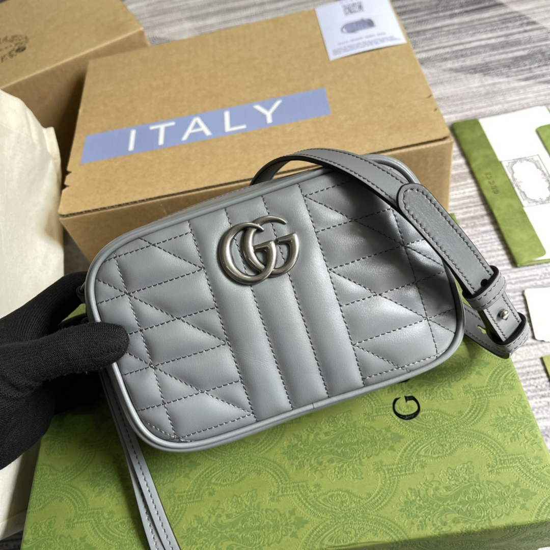 Gucci 634936 GG Marmont mini shoulder bag dark gray