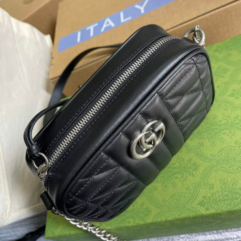 Gucci 634936 GG Marmont mini shoulder handbag black