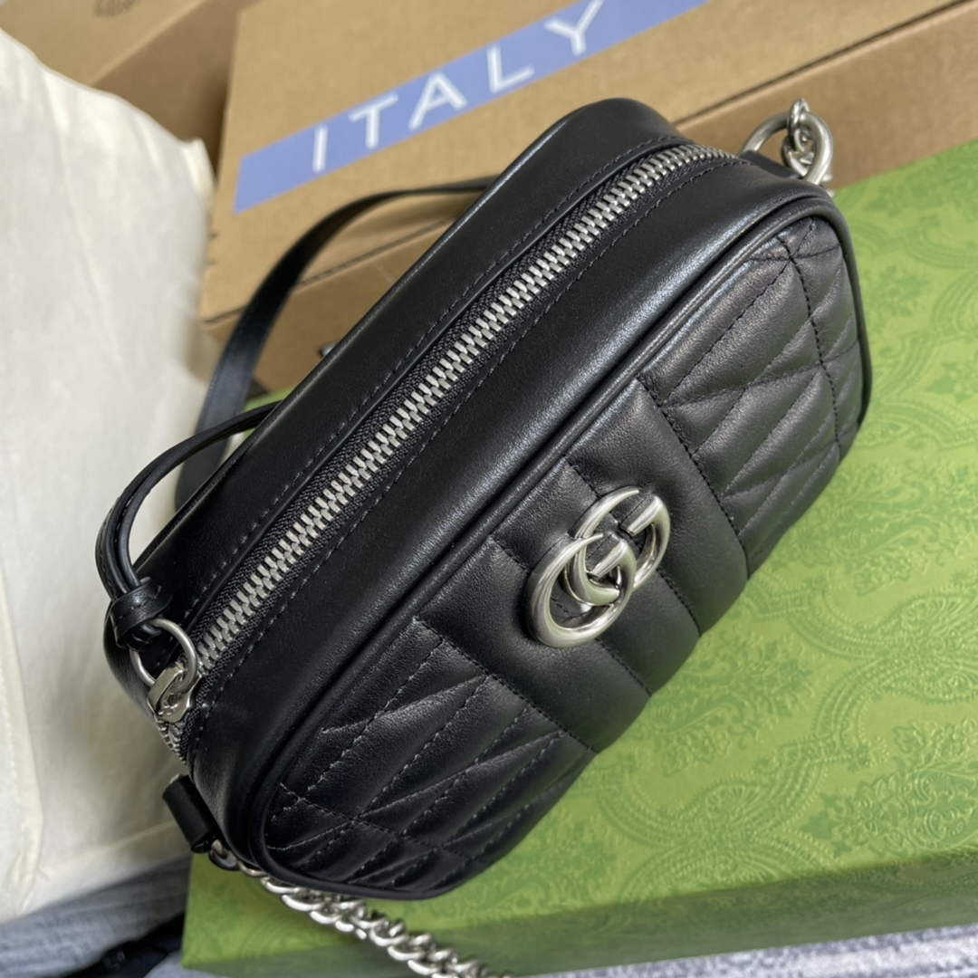 Gucci 634936 GG Marmont mini shoulder handbag black