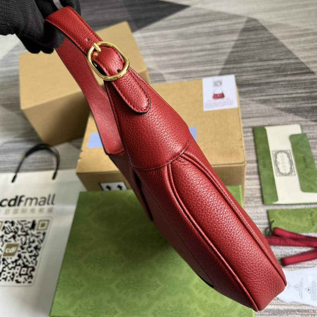 Gucci ‎636709 Jackie 1961 small natural grain bag Red natural grain leather