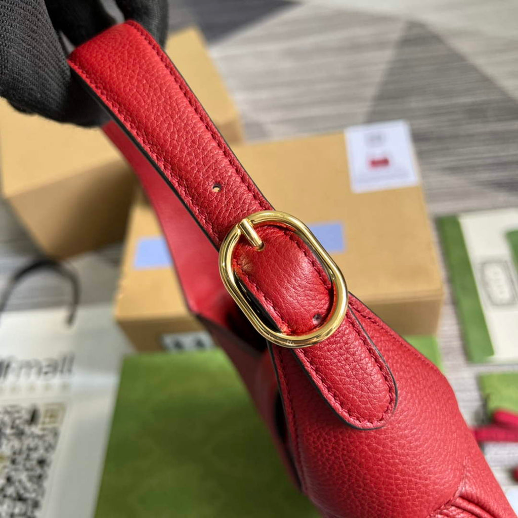 Gucci ‎636709 Jackie 1961 small natural grain bag Red natural grain leather