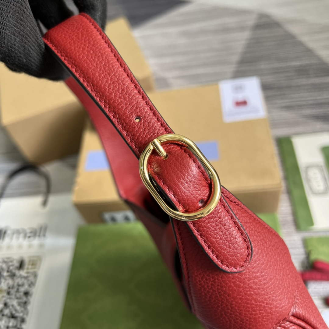 Gucci ‎636709 Jackie 1961 small natural grain bag Red natural grain leather
