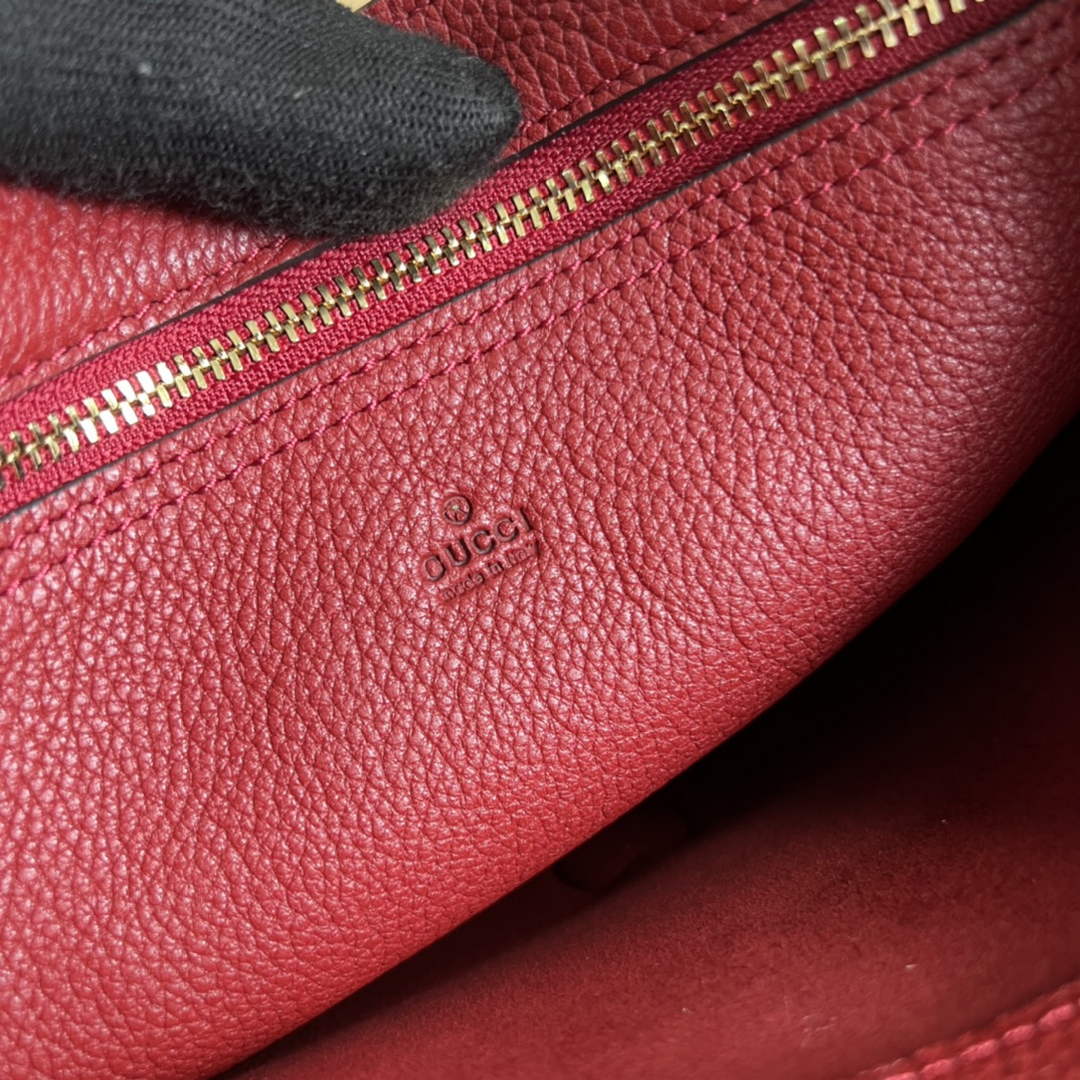 Gucci ‎636709 Jackie 1961 small natural grain bag Red natural grain leather
