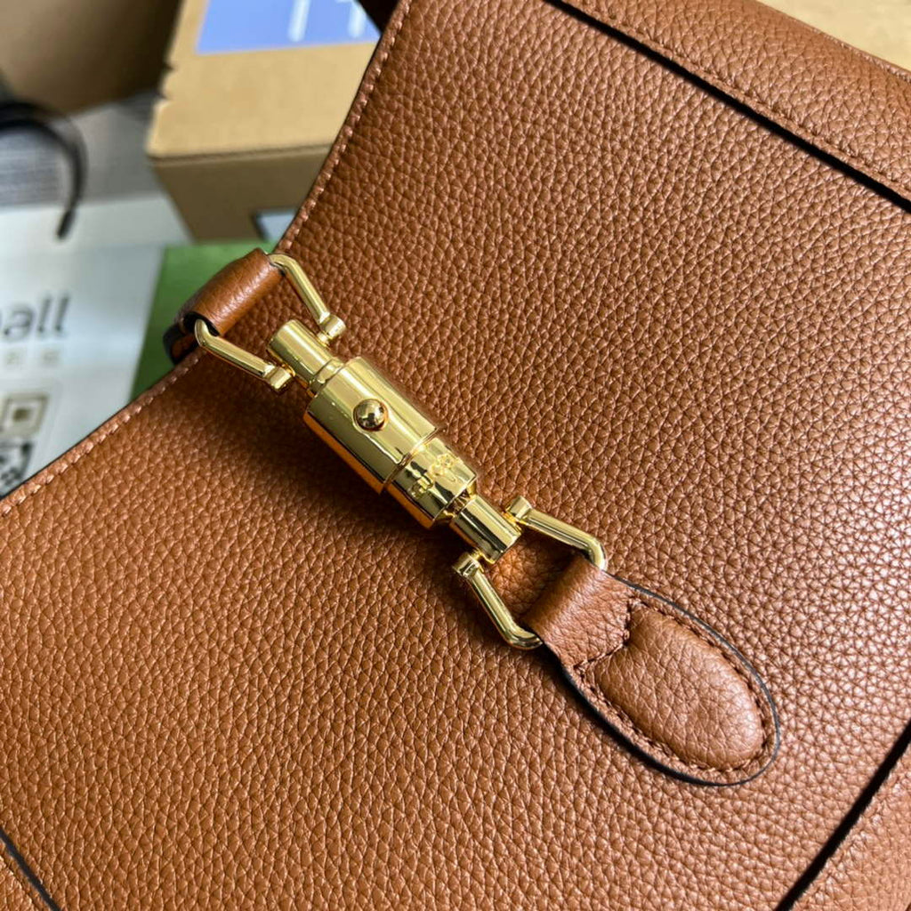 Gucci ‎636709 Jackie 1961 small natural grain bag brown natural grain leather