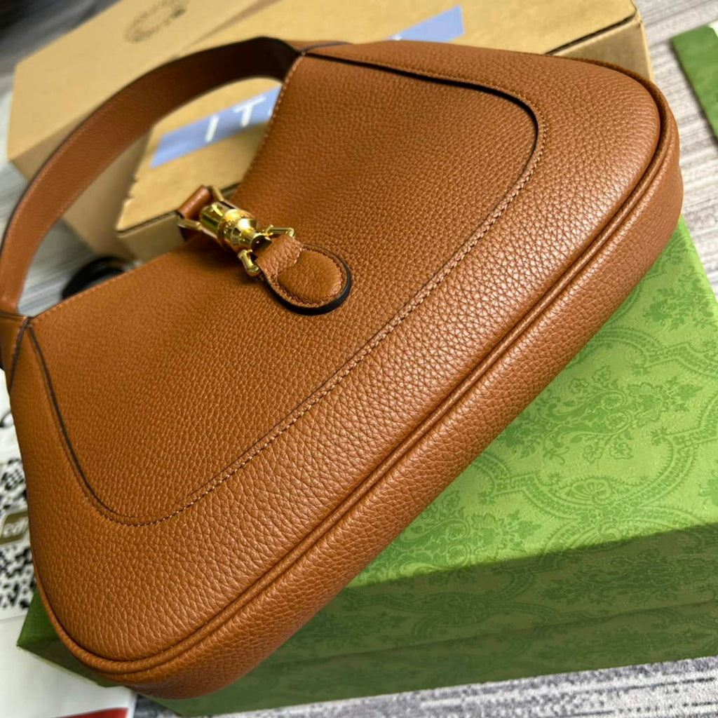 Gucci ‎636709 Jackie 1961 small natural grain bag brown natural grain leather