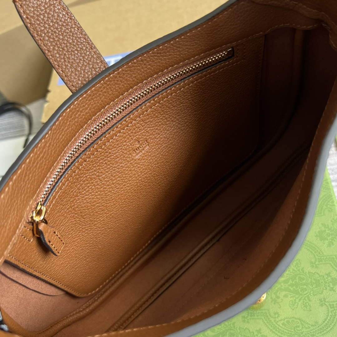 Gucci ‎636709 Jackie 1961 small natural grain bag brown natural grain leather