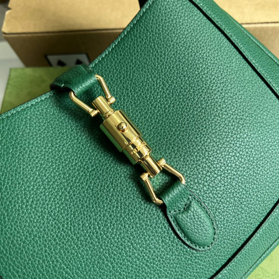Gucci ‎636709 Jackie 1961 small natural grain bag green natural grain leather