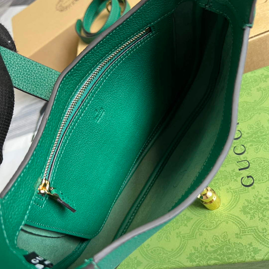 Gucci ‎636709 Jackie 1961 small natural grain bag green natural grain leather