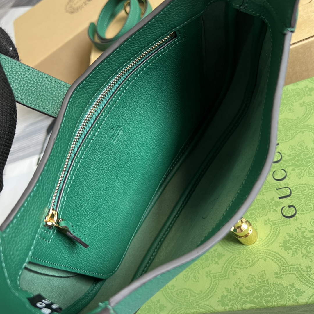 Gucci ‎636709 Jackie 1961 small natural grain bag green natural grain leather