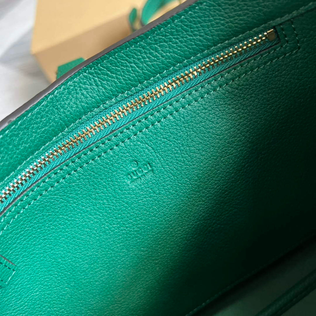Gucci ‎636709 Jackie 1961 small natural grain bag green natural grain leather