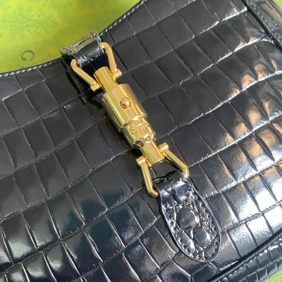 Gucci ‎636709 Jackie 1961 small python bag Black