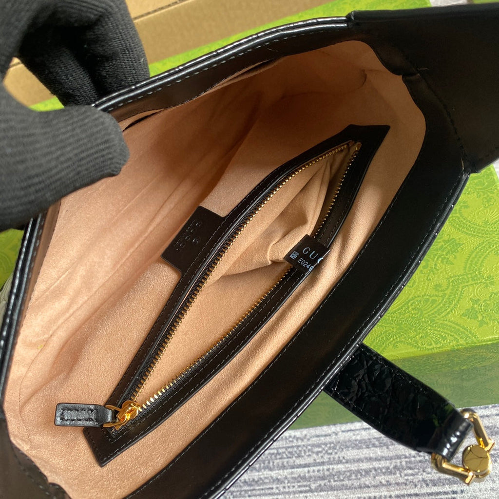 Gucci ‎636709 Jackie 1961 small python bag Black