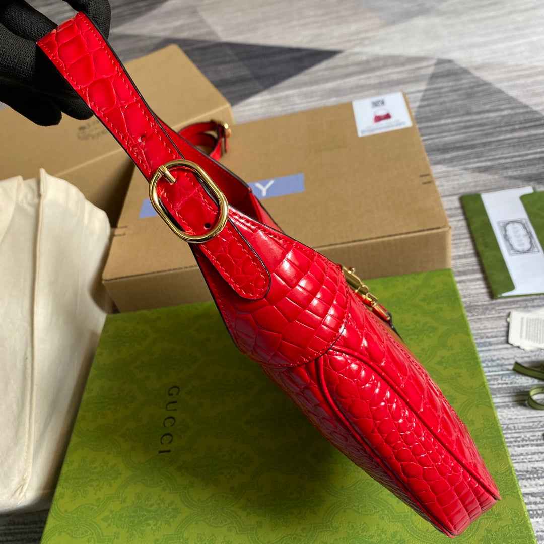 Gucci ‎636709 Jackie 1961 small python bag Red