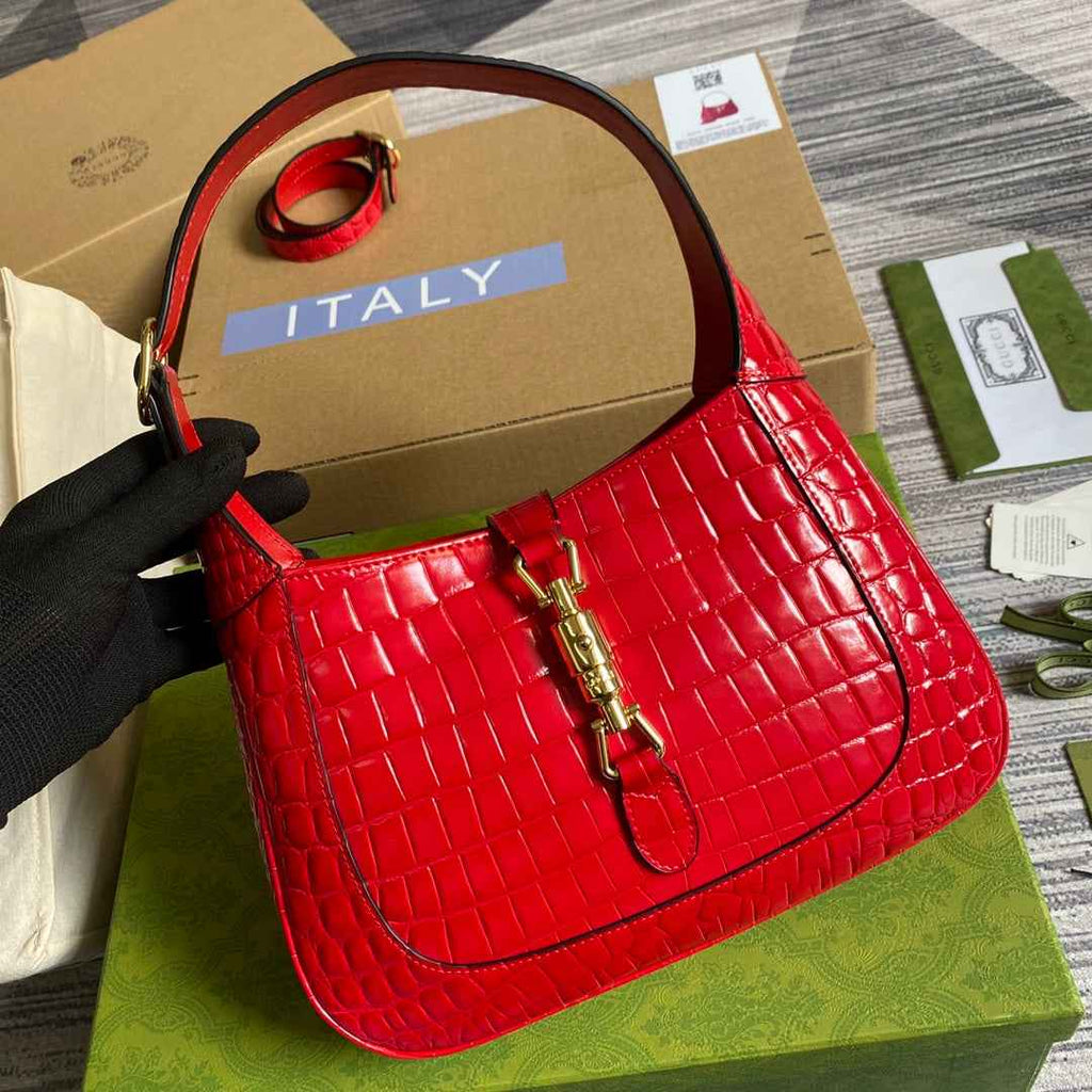 Gucci ‎636709 Jackie 1961 small python bag Red