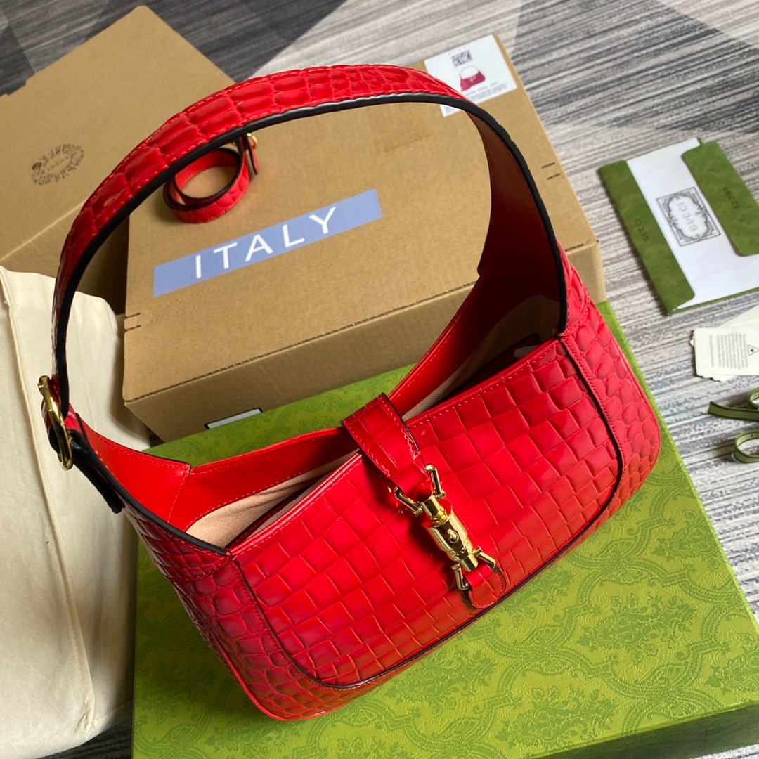 Gucci ‎636709 Jackie 1961 small python bag Red