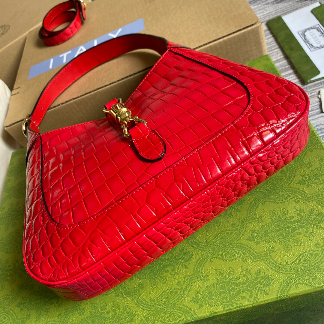 Gucci ‎636709 Jackie 1961 small python bag Red