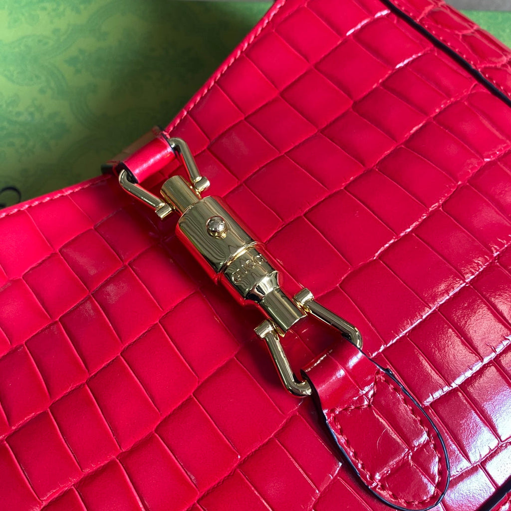 Gucci ‎636709 Jackie 1961 small python bag Red