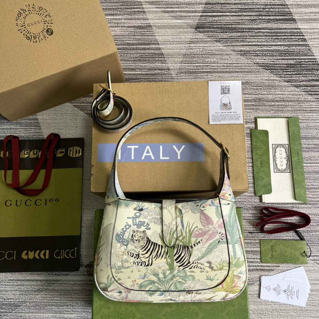 Gucci ‎636709 Jackie 1961 small shoulder bag beige tiger
