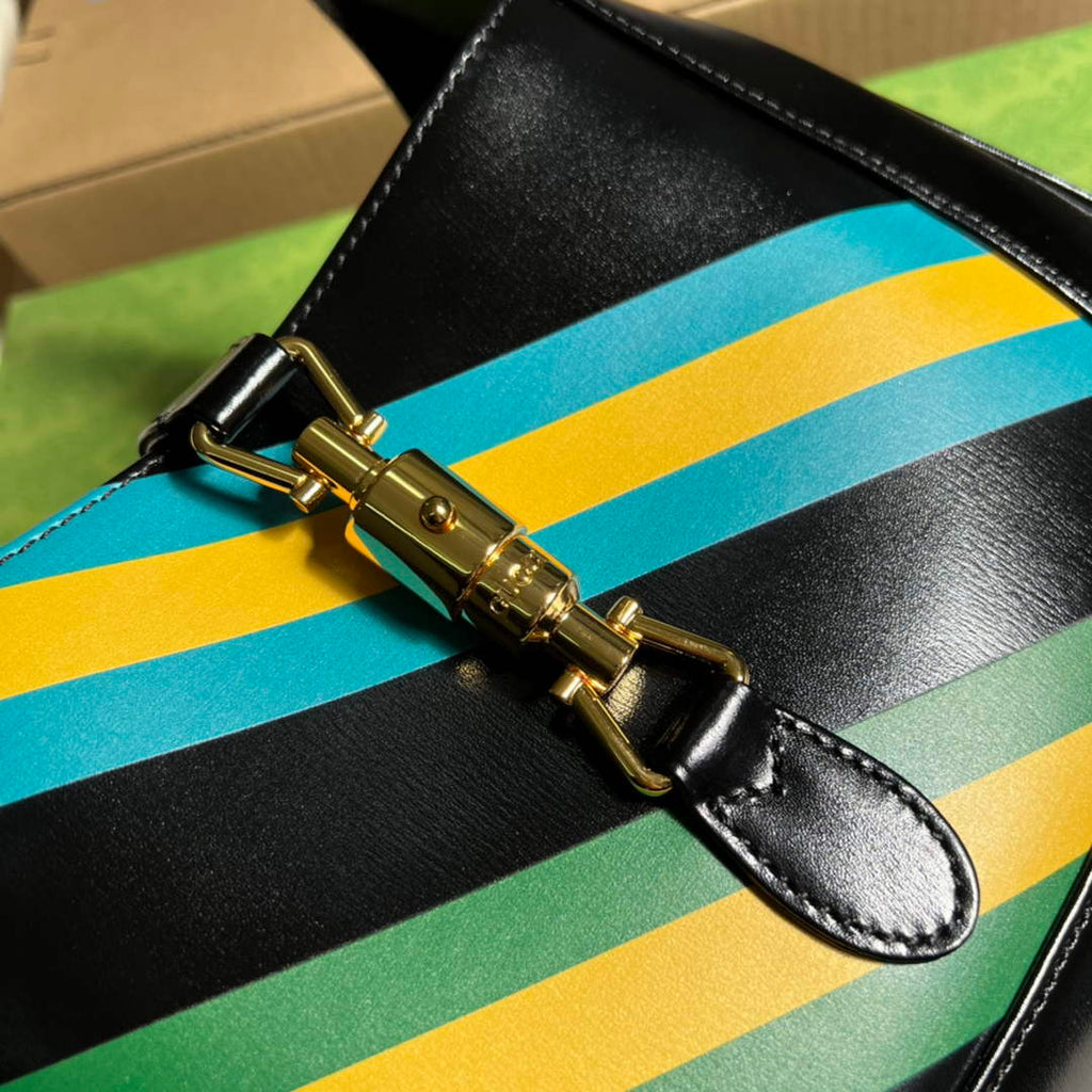 Gucci ‎636709 Jackie 1961 small shoulder bag black gg leather