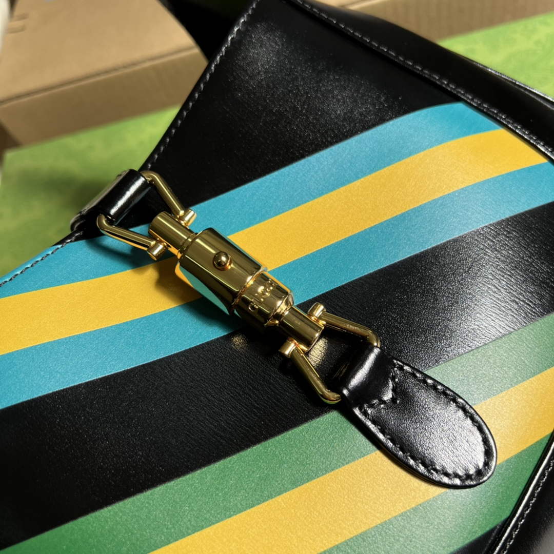 Gucci ‎636709 Jackie 1961 small shoulder bag black gg leather