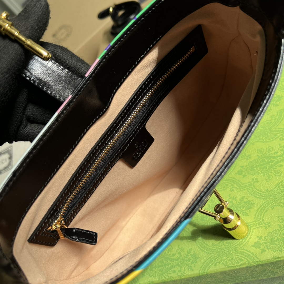 Gucci ‎636709 Jackie 1961 small shoulder bag black gg leather