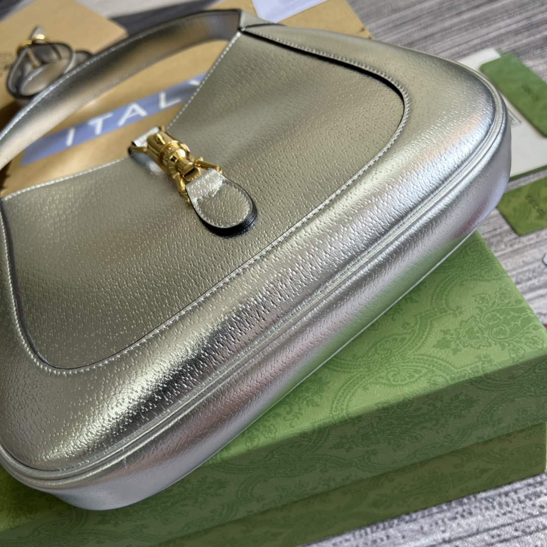 Gucci ‎636709 Jackie 1961 small shoulder bag silver leather