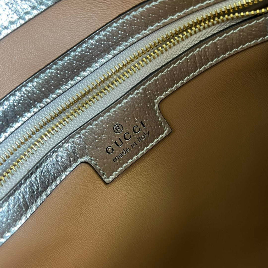 Gucci ‎636709 Jackie 1961 small shoulder bag silver leather
