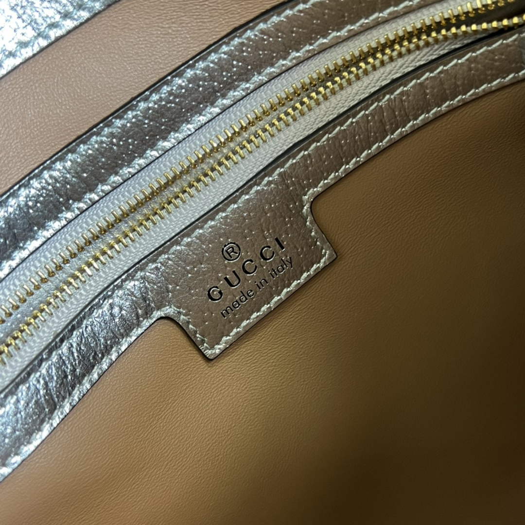 Gucci ‎636709 Jackie 1961 small shoulder bag silver leather