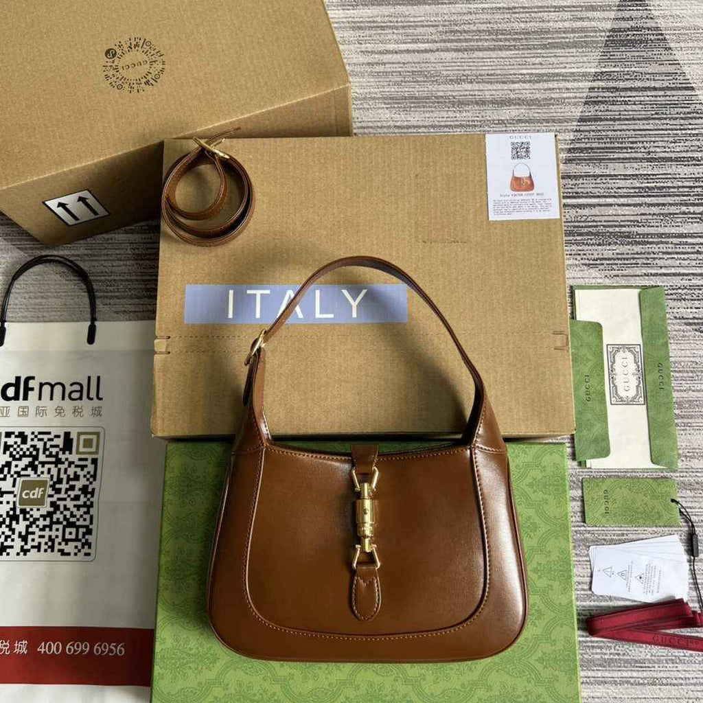 Gucci ‎636709 Jackie 1961 small shoulder bag brown leather