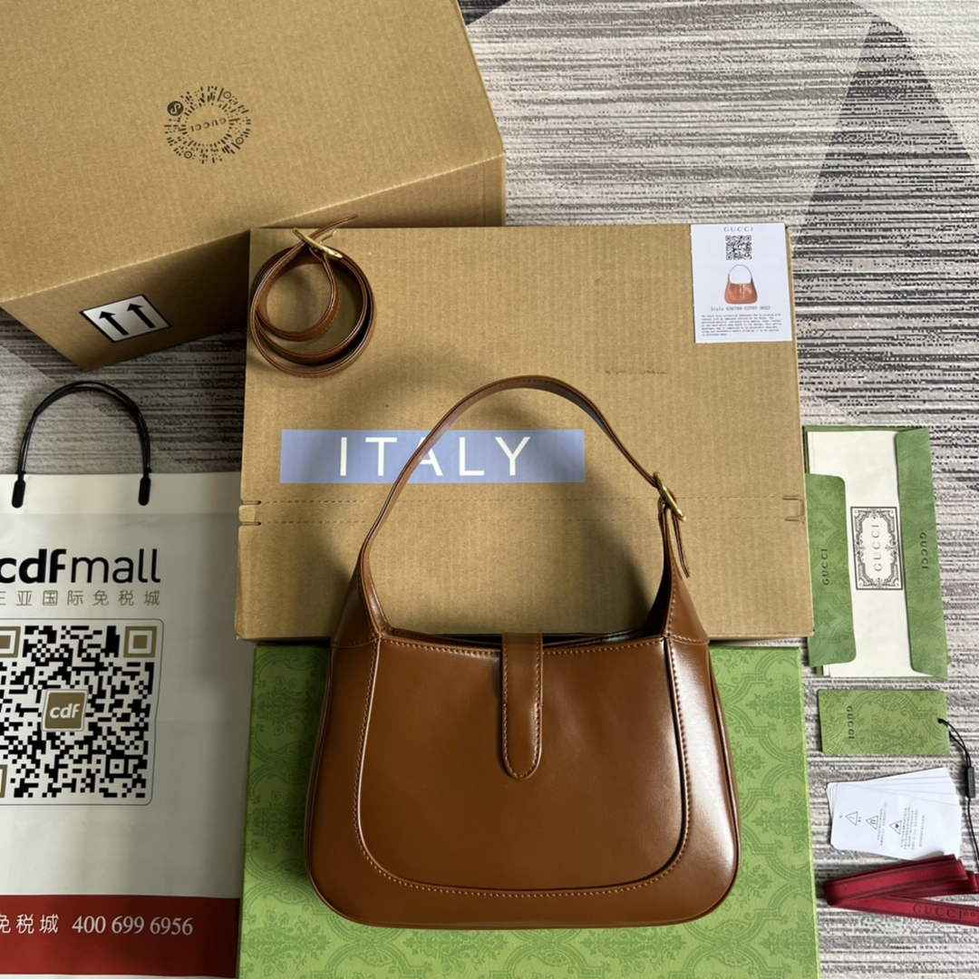 Gucci ‎636709 Jackie 1961 small shoulder bag brown leather