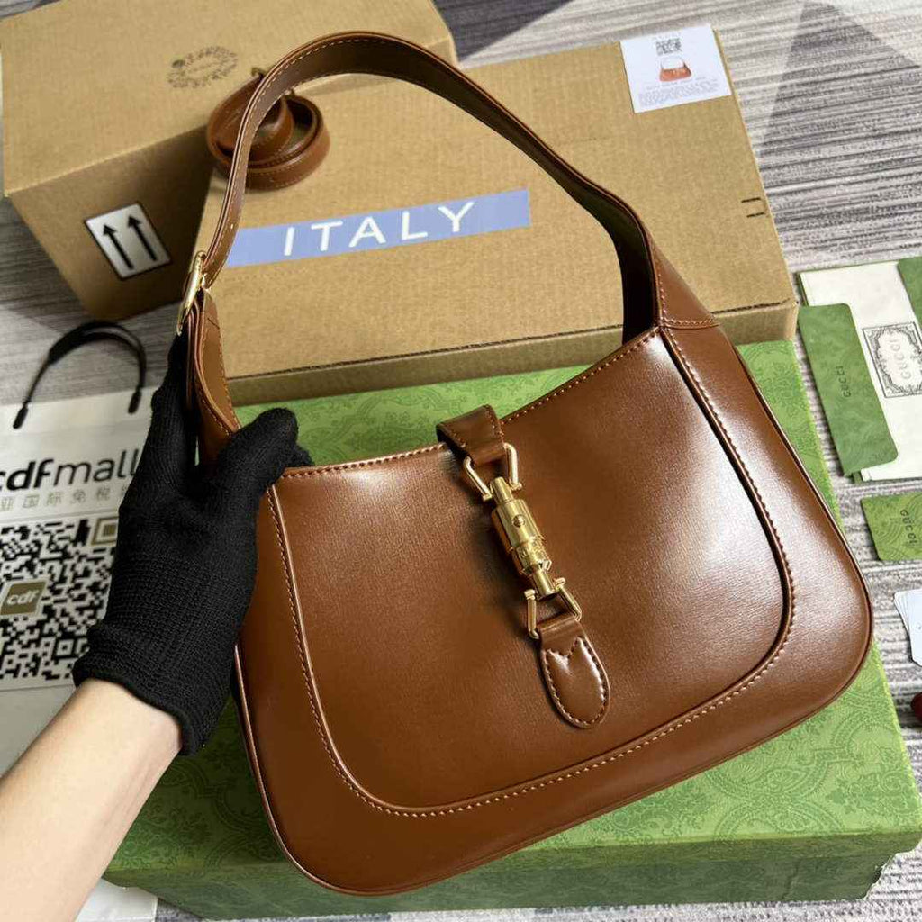 Gucci ‎636709 Jackie 1961 small shoulder bag brown leather