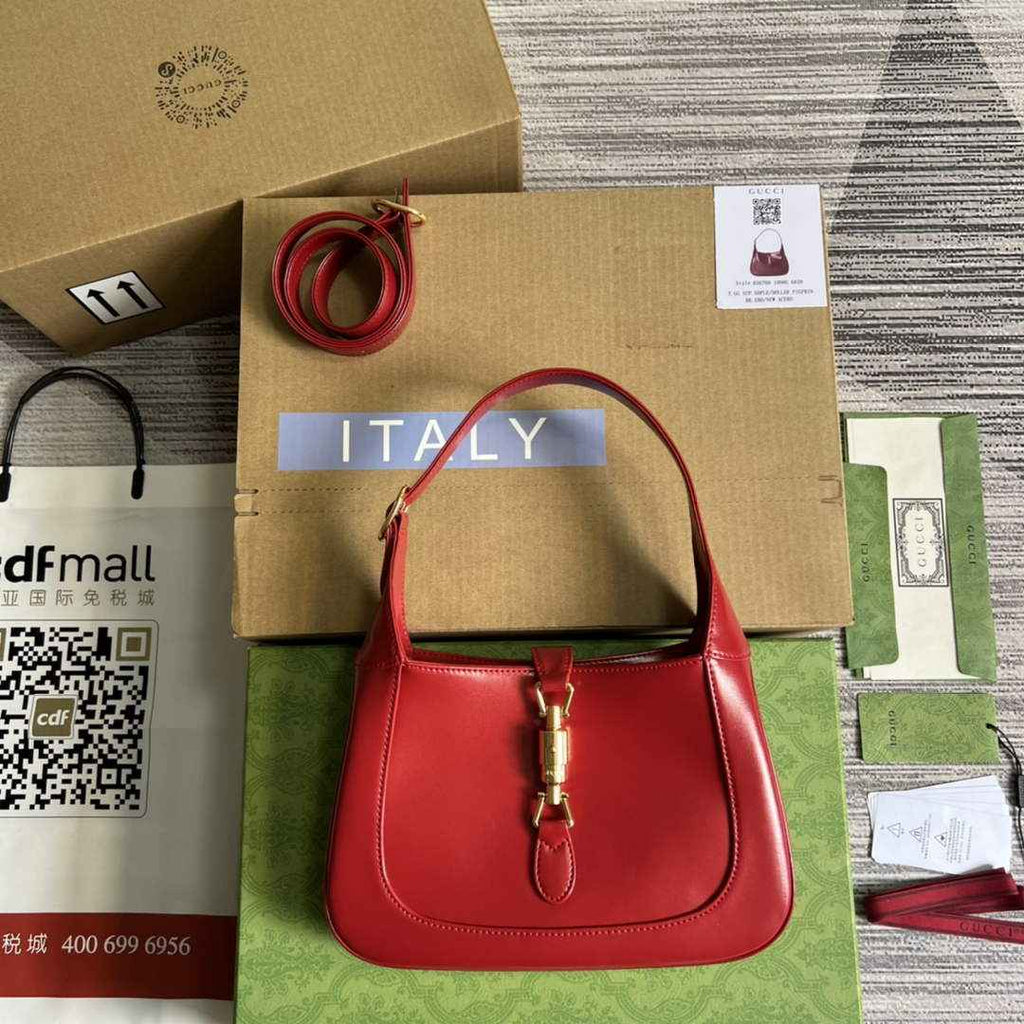 Gucci ‎636709 Jackie 1961 small shoulder bag red leather