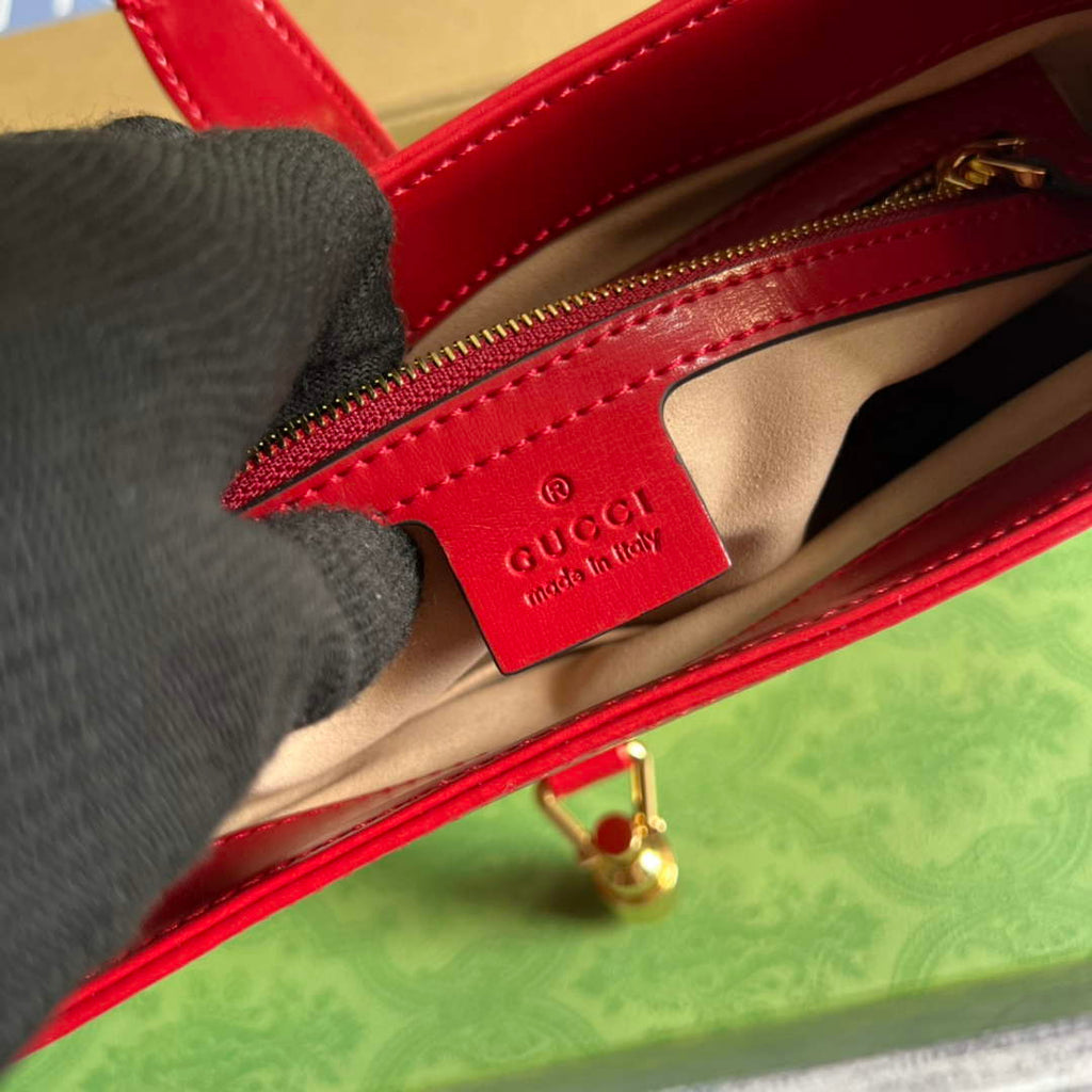 Gucci ‎636709 Jackie 1961 small shoulder bag red leather