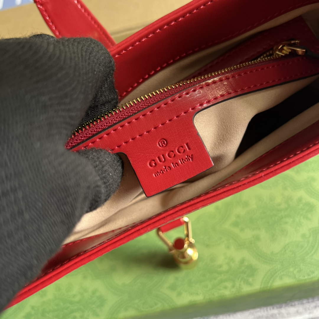 Gucci ‎636709 Jackie 1961 small shoulder bag red leather