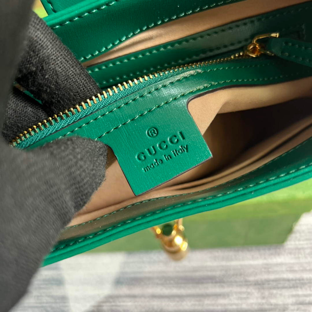 Gucci ‎636709 Jackie 1961 small shoulder bag green leather