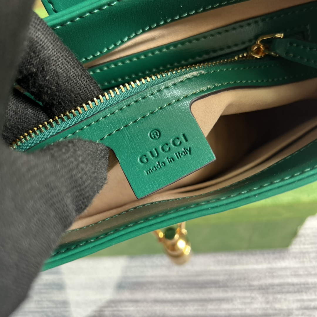 Gucci ‎636709 Jackie 1961 small shoulder bag green leather