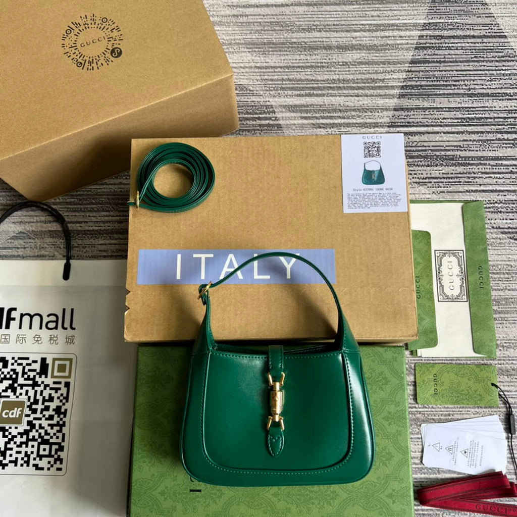 Gucci 637091 Jackie 1961 mini shoulder bag Green leather