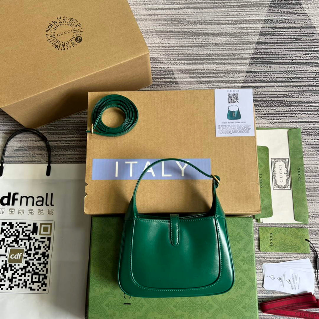 Gucci 637091 Jackie 1961 mini shoulder bag Green leather