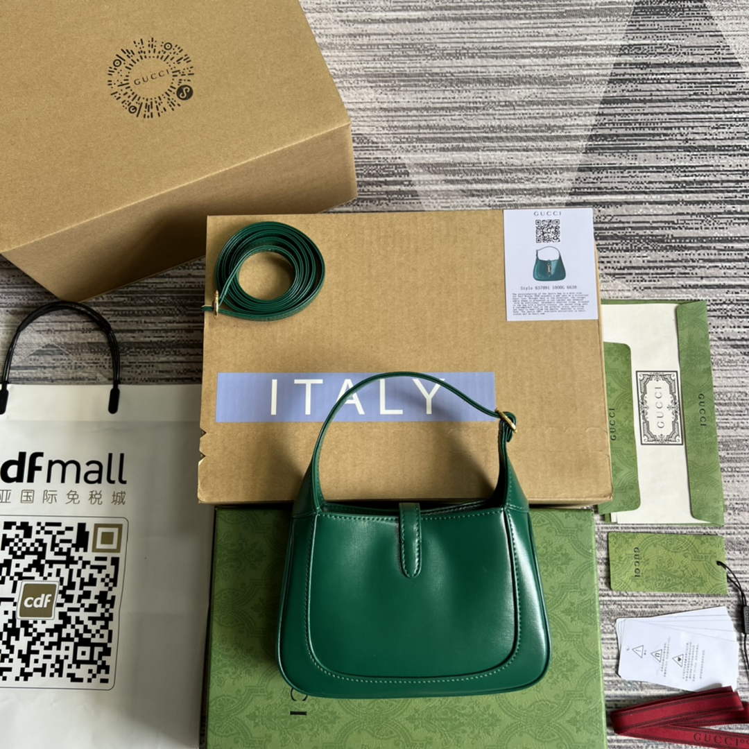 Gucci 637091 Jackie 1961 mini shoulder bag Green leather