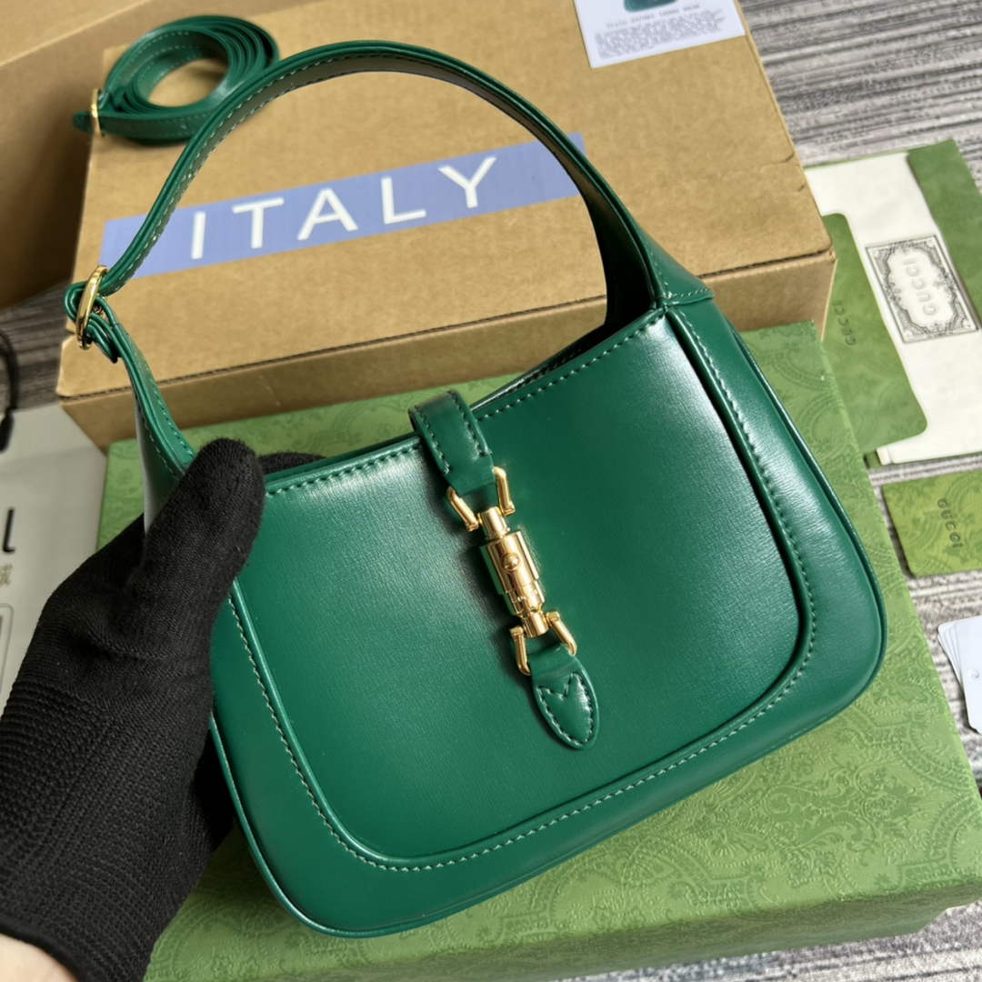 Gucci 637091 Jackie 1961 mini shoulder bag Green leather