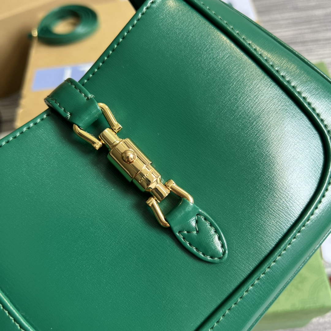 Gucci 637091 Jackie 1961 mini shoulder bag Green leather