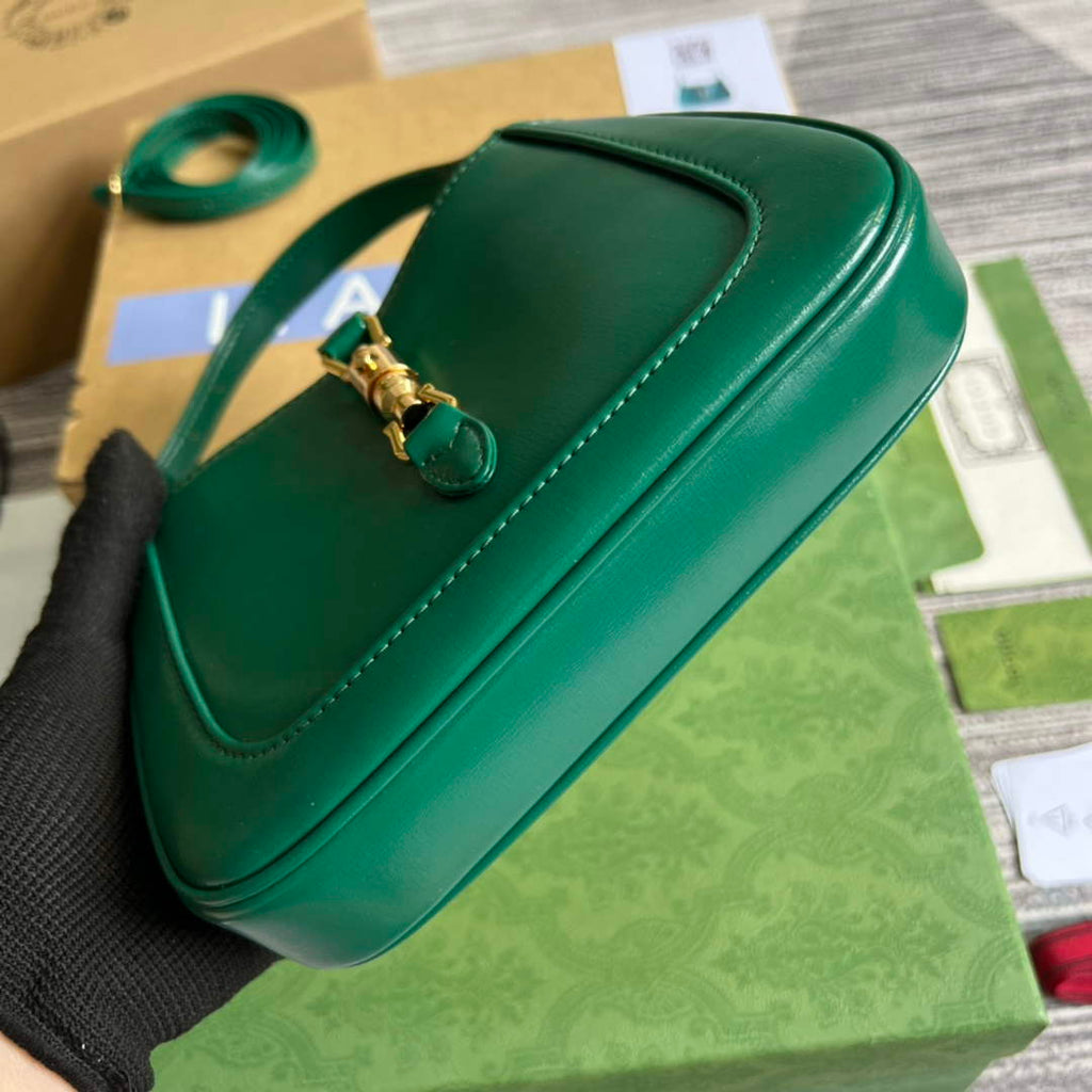Gucci 637091 Jackie 1961 mini shoulder bag Green leather