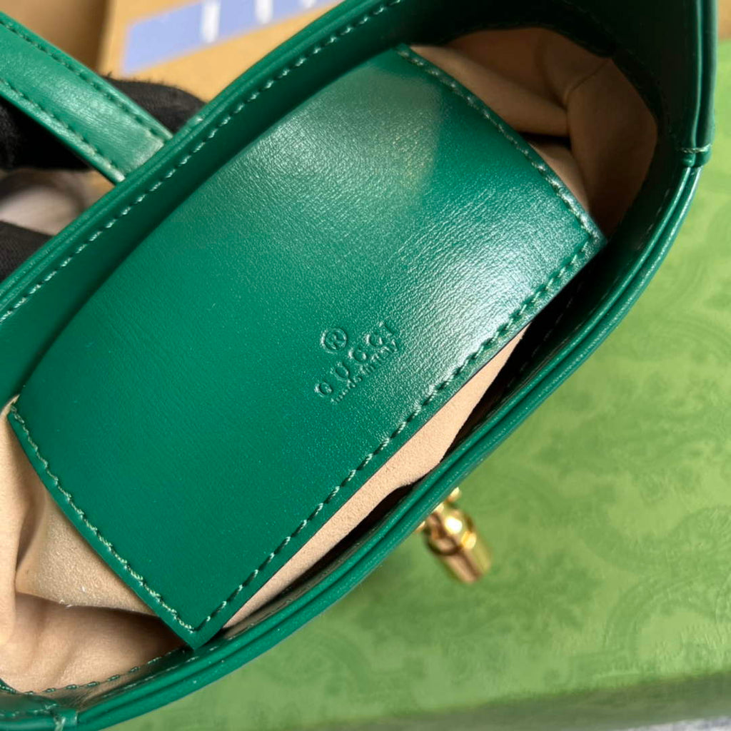 Gucci 637091 Jackie 1961 mini shoulder bag Green leather