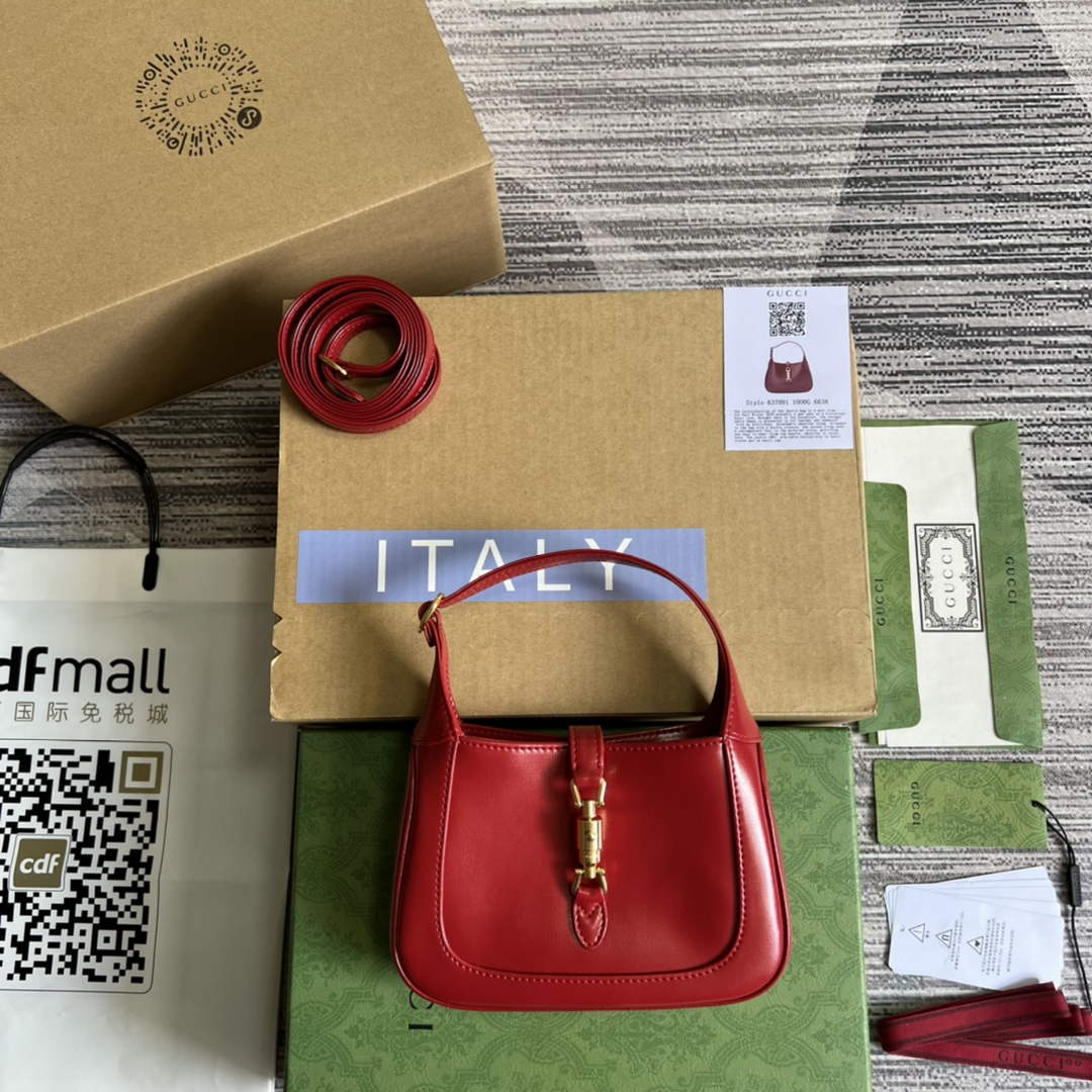 Gucci 637091 Jackie 1961 mini shoulder bag Red leather
