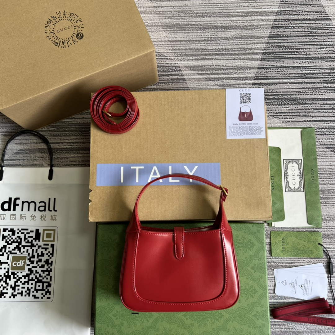 Gucci 637091 Jackie 1961 mini shoulder bag Red leather