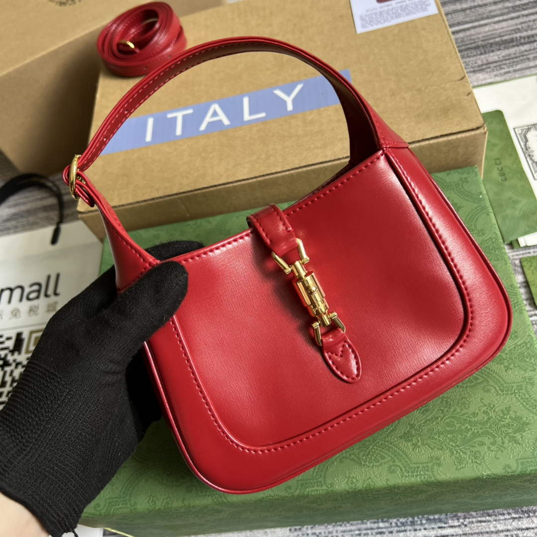 Gucci 637091 Jackie 1961 mini shoulder bag Red leather
