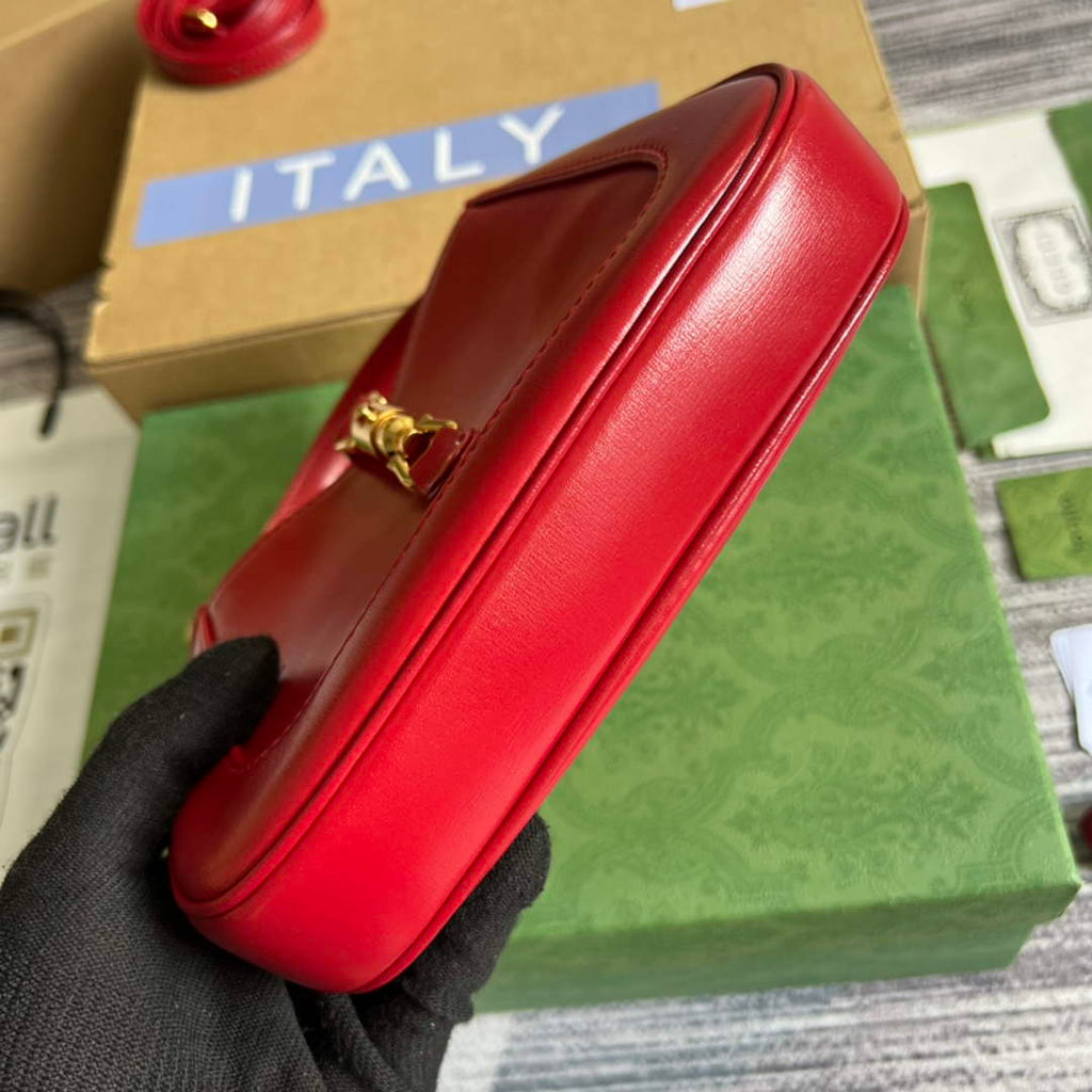 Gucci 637091 Jackie 1961 mini shoulder bag Red leather