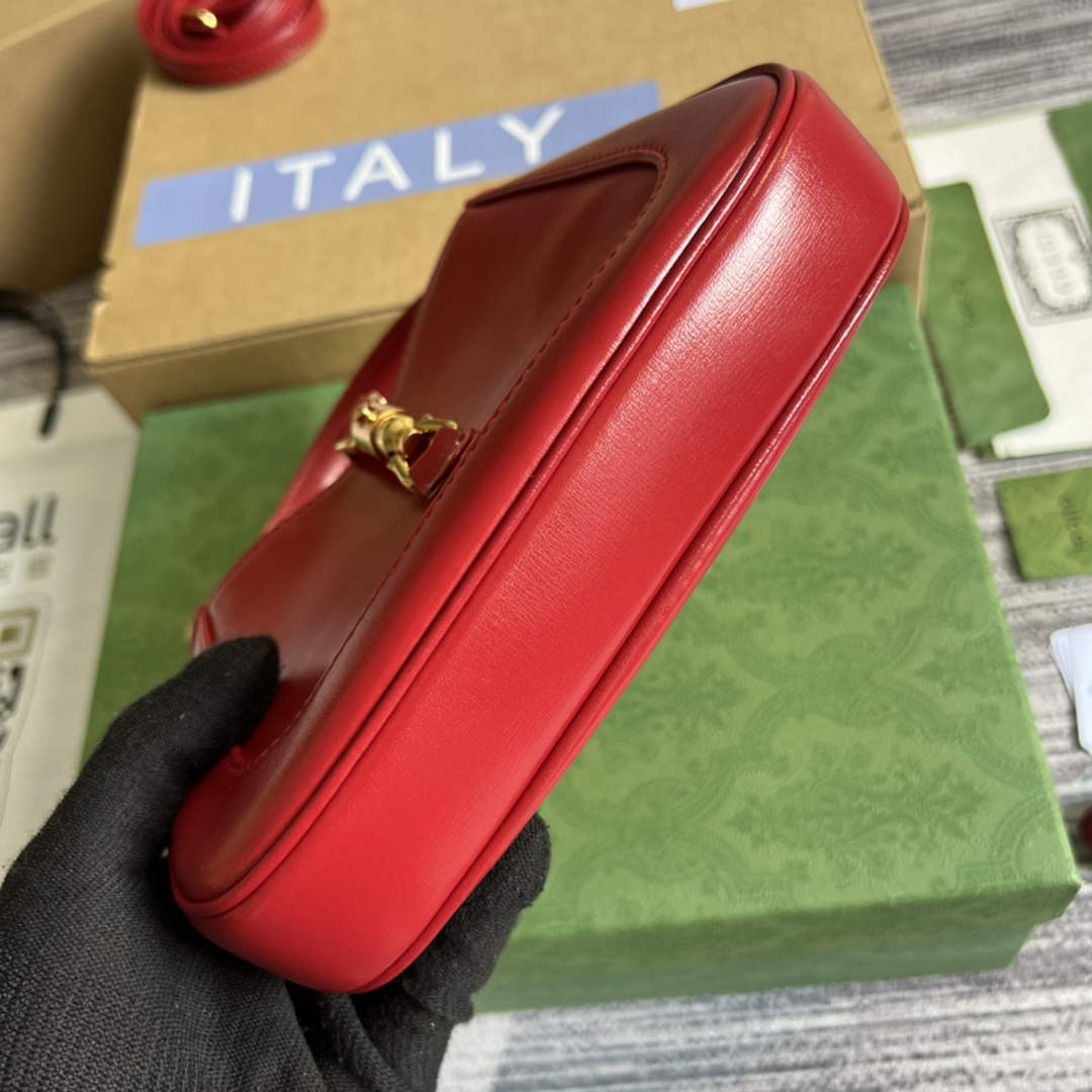 Gucci 637091 Jackie 1961 mini shoulder bag Red leather